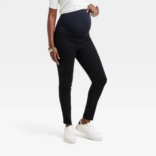 High-Rise Over Belly Skinny Maternity Pants - Isabel Maternity by Ingrid & Isabel&trade; Black image {2}