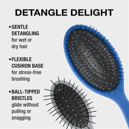 Conair Detangling Delight Cushion and Detangling Mini Cushion Value Pack Hair Brush - 2pcs image {3}