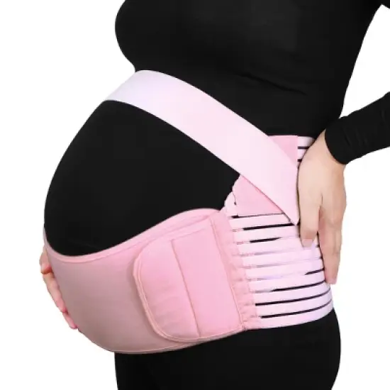 Unique Bargains Maternity Antepartum Belt Pregnant Women Abdominal Support Waist Belly Band Pink image {7}