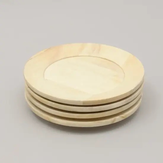 13" Handcrafted Wood Charger Plate Wooden Dinning Placemat Artisan Wood Tableware image {2}