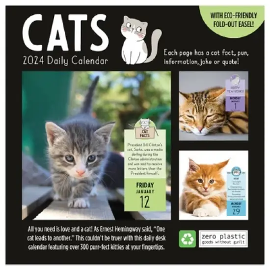 TF Publishing 2024 Daily Desktop Calendar 5.25"x5.25" Cat A Day image {5}