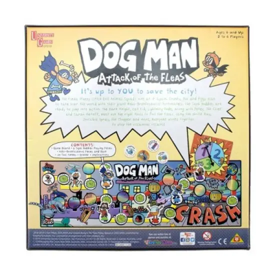 University Games Dog Man Attack of the Fleas Game: Educational Creative Thinking Board, 2-6 Players, Dog Man License image {3}