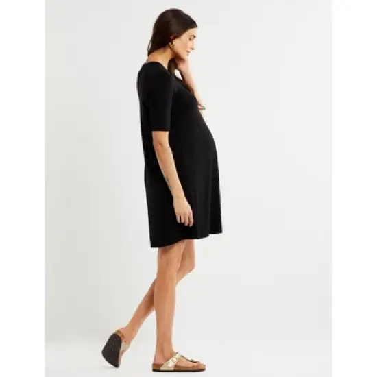 Luxe A-line Knit Maternity Dress | A Pea in the Pod image {4}