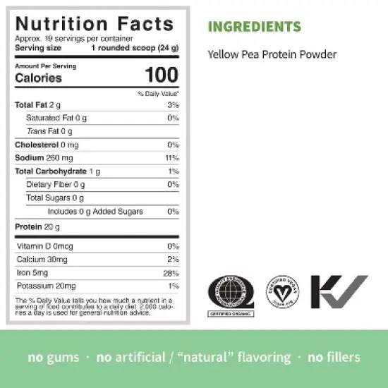 Simple Protein | Organic Pea Protein (unflavored), 1 lb image {3}