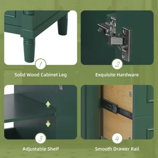 Mshliw 30" Bathroom Vanity with Sink, Modern Freestanding Storage Cabinet with 2 Drawers, Soft Closing Door, Solid Wood Frame and Ceramic Basin image {2}