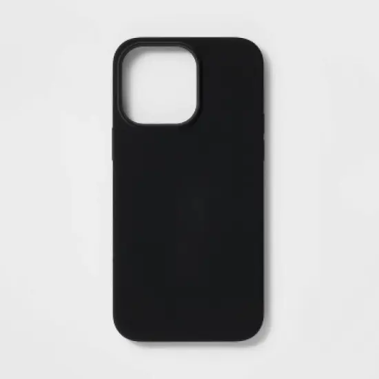 Apple iPhone 14 Pro Max Magnetic Case - heyday&trade; Black Silicone: Wireless Charging Compatible image {3}