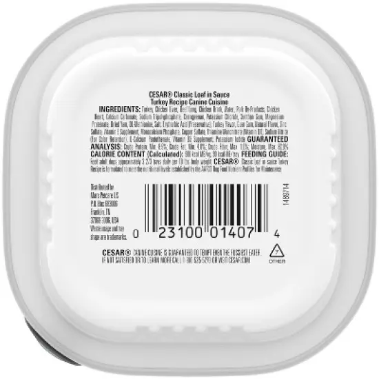 Cesar Classic Loaf in Sauce Turkey and Gravy Flavor Small Breed Wet Dog Food - 3.5oz image {1}