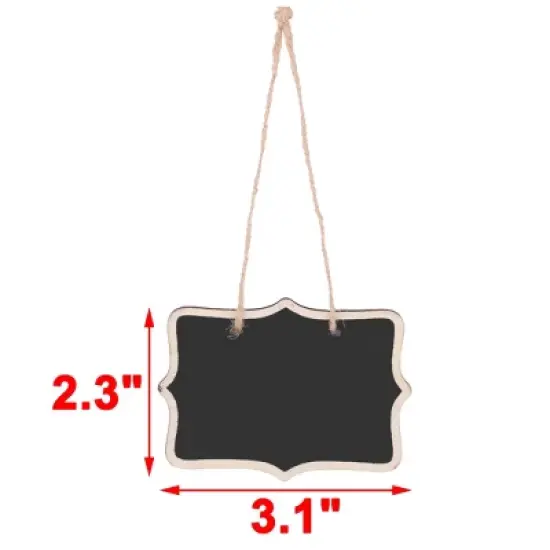 Unique Bargains Wooden Kitchen Message Memo String Hanging Reusable Chalkboard Blackboard 6 Pcs image {1}