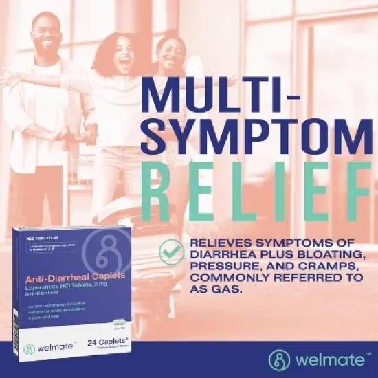 Welmate Anti-Diarrheal Loperamide HCl 2 mg Caplets 24ct image {2}
