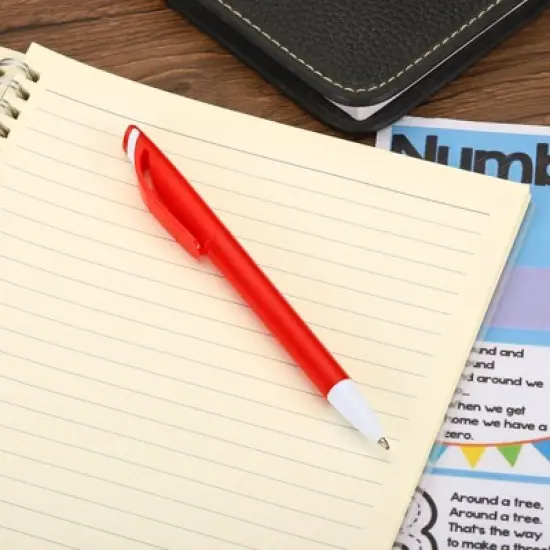 Unique Bargains Plastic Medium Point Smooth Writing Black Ink Rotary Ballpoint Pens 14 Pcs image {5}