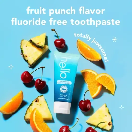 hello Kids' Smiling Shark Fruit Punch Flouride-Free Toothpaste - 4.2oz image {4}