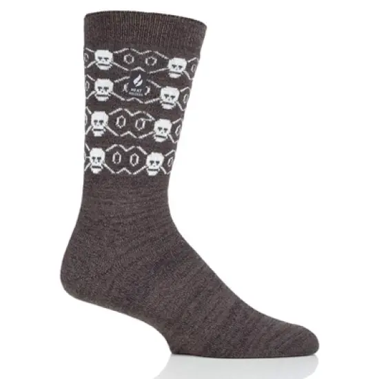 Men's Bones ULTRA LITE&trade; Twist Crew Socks| Size Men's 7-12 - Grey/white Bones image {1}
