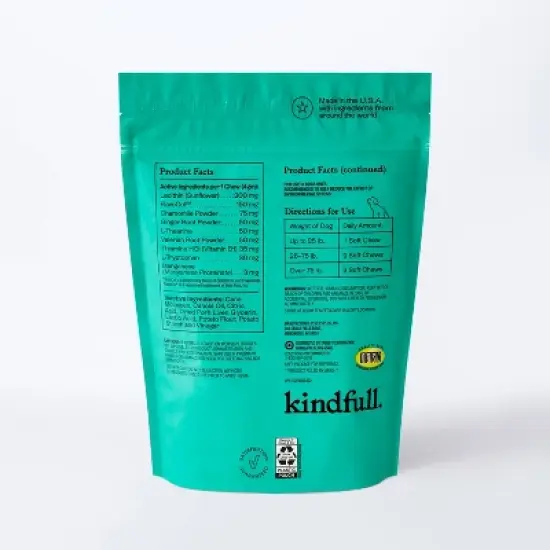 Calming Soft Chews for Dogs - Pork Flavor - 60ct - Kindfull&trade; image {2}