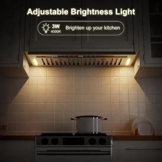 Cesicia 30-in Silver 4-speed 900CFM Insert Range Hood image {5}