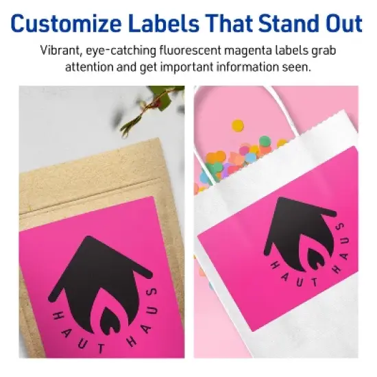 Avery Neon Magenta Paper Labels, 4.75" x 7.75" Rectangle image {2}