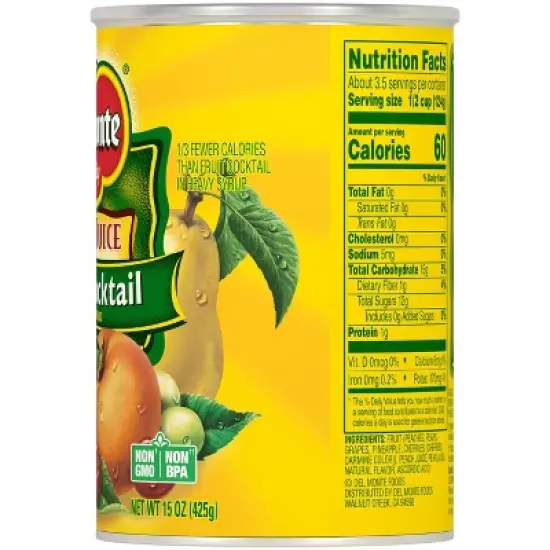 Del Monte Fruit Cocktail in 100% Real Juice - 15oz image {1}