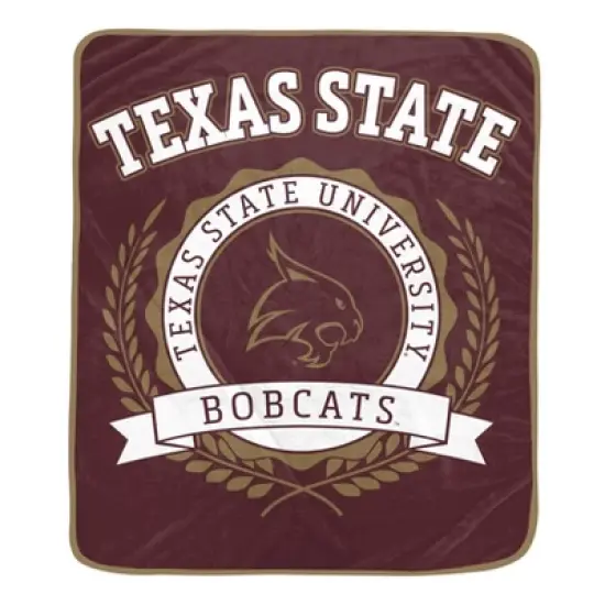 NCAA Texas State Bobcats Crest Ultra Soft Blanket image {2}