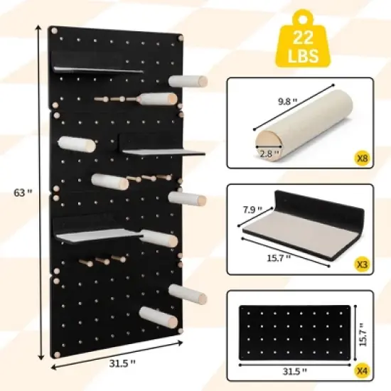 Sandinrayli Cat Wall Shelves, Cat Wall Furniture Climber for Indoor Cats, 3 Steps & 8 Scratcher Posts, Black image {5}