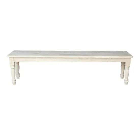 72" Shaker Style Bench with Turned Legs Unfinished - International Concepts image {1}