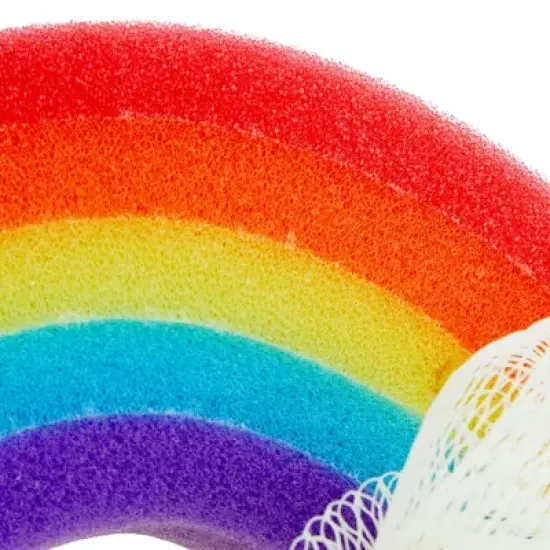 Juvale 3 Pack Rainbow Loofah Body Scrubber, Kids Bath Sponge image {4}