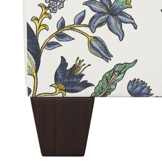 Fairland Square Storage Ottoman Shaded Floral Blue - Skyline Furniture image {2}