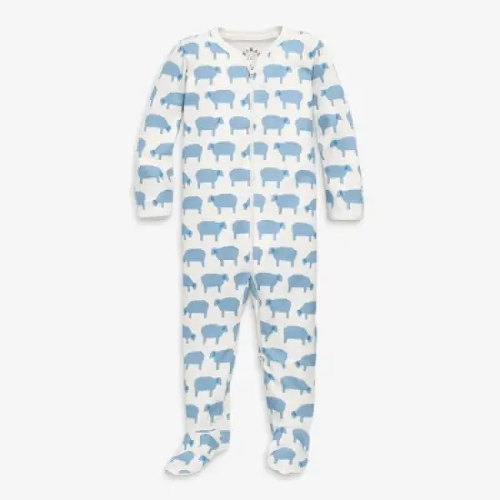 Primary Baby Organic Animal Friends Zip Footie image {3}