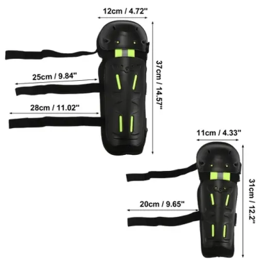 Unique Bargains with Adjustable Strap Motorcycle Knee Elbow Pads Green 4 Pcs image {3}