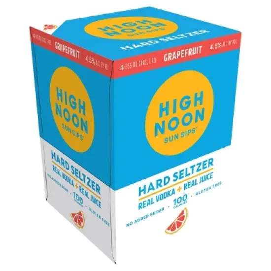 High Noon Grapefruit Vodka Hard Seltzer - 4pk/355ml Cans image {9}