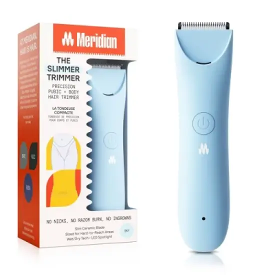 Meridian Slimmer Trimmer, Precision Pubic & Body Hair Trimmer for Women and Men - Sky Blue image {12}