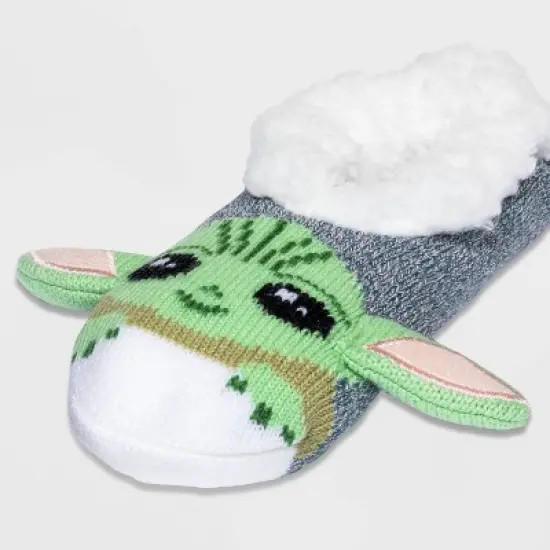 Women's Star Wars: The Mandalorian The Child Pull-On Microsuede Slipper Socks - Green 7-9.5 image {2}