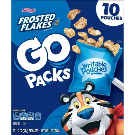 Kellogg's Frosted Flakes Go Packs Breakfast Cereal - 12oz/10ct image {6}