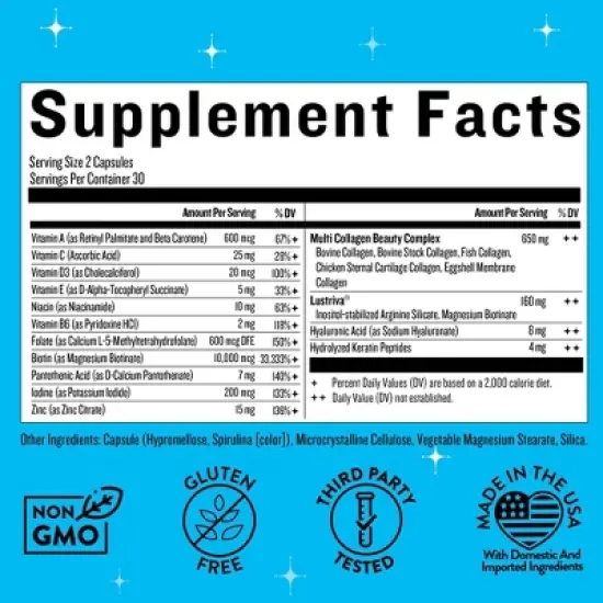 Legendairy Milk Mane Event Hair, Skin, & Nails Capsules - 60ct image {1}