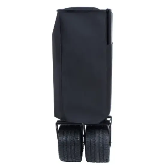 Foldable Garden Cart with Heavy-Duty Wheels & 480lbs Load Capacity, Portable Utility Wagon for Camping, Sports, Groceries, black image {10}