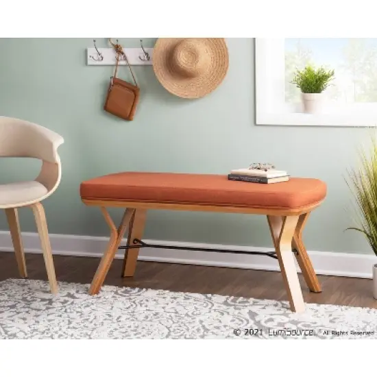 42" Folia Bench Polyester/Wood Natural/Orange - LumiSource image {6}