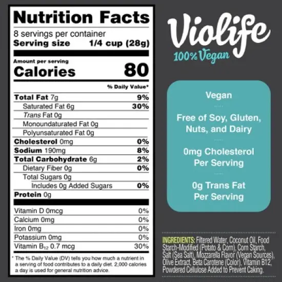 Violife Just Like Mozzarella Shreds Vegan Cheese Alternative - 8oz image {1}