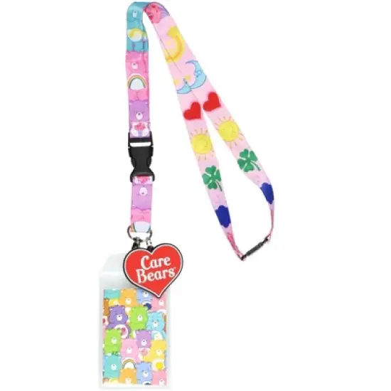Care Bears Character Emotions Lanyard ID Badge Holder With 2" Rubber Heart Charm Multicoloured image {4}