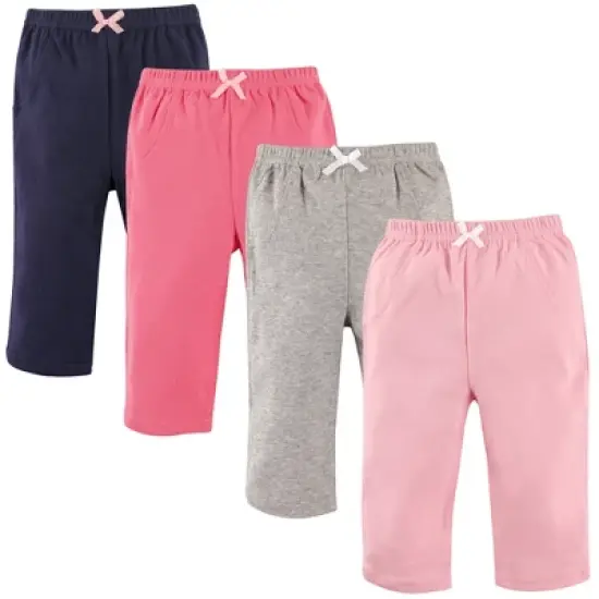 Luvable Friends Baby Girl Cotton Pants, Girl Solid image {2}