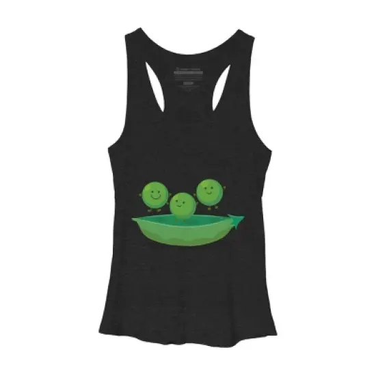 Women's Design By Humans Cute jumping peas in pod cartoon illustration By thefrogfactory Racerback Tank Top image {3}