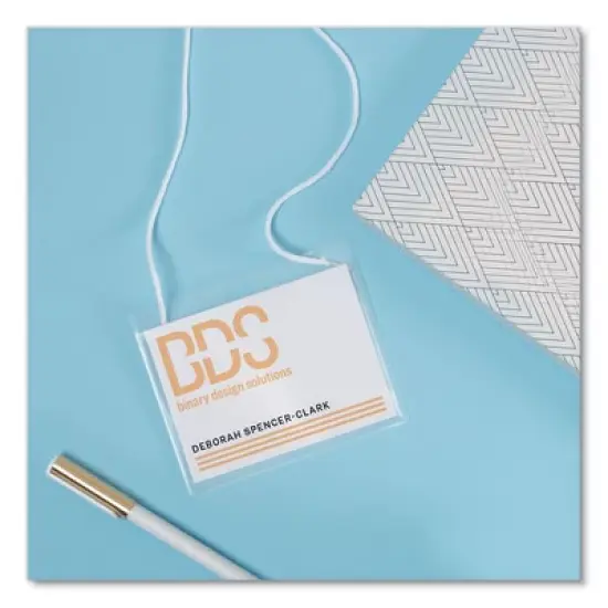 Avery Secure Top Hanging-Style Badge Holders, Horizontal, 4w x 3h, Clear, 100/Box image {3}