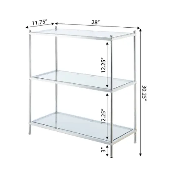 30.25" Royal Crest 3 Tier Bookcase Chrome  - Breighton Home image {5}