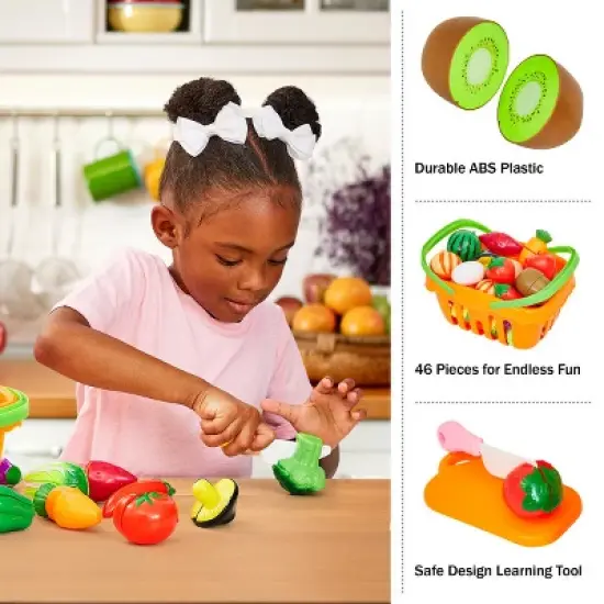 46-Piece Kids Play Food & Kitchen Accessories Set by Toy Time image {4}