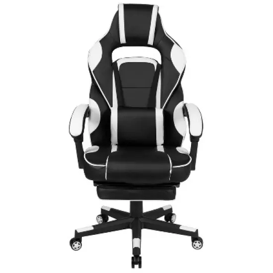 BlackArc Gaming Chair Outfitted With Footrest, Headrest, Lumbar Support Massage Pillow, Reclining Seat/Arms image {7}