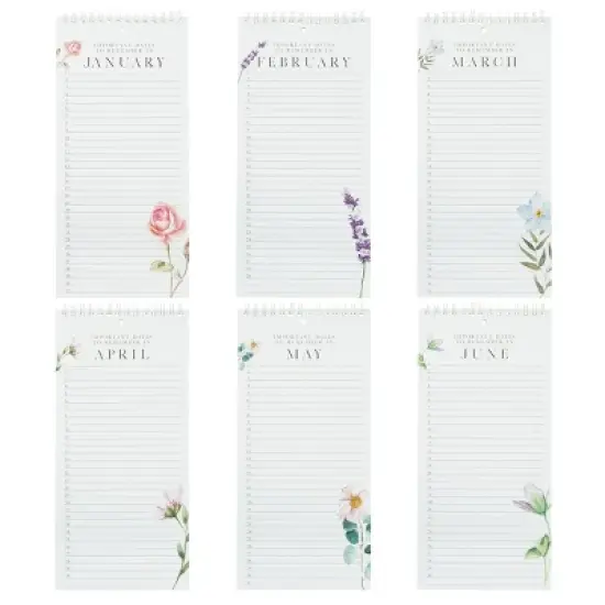 Pipilo Press Spiral Floral Daily and Monthly Perpetual Desk Calendar Planner Organizer, Flip Pages, 5 x 10 in image {5}