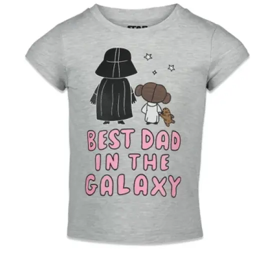 Star Wars Darth Vader Princess Leia Graphic T-Shirt Gray  image {6}