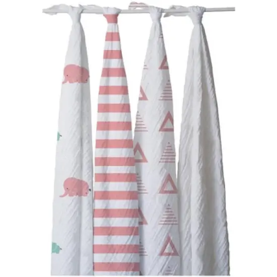 Pure Fiber Kid's Ella Cotton Elephants Swaddle Set image {1}