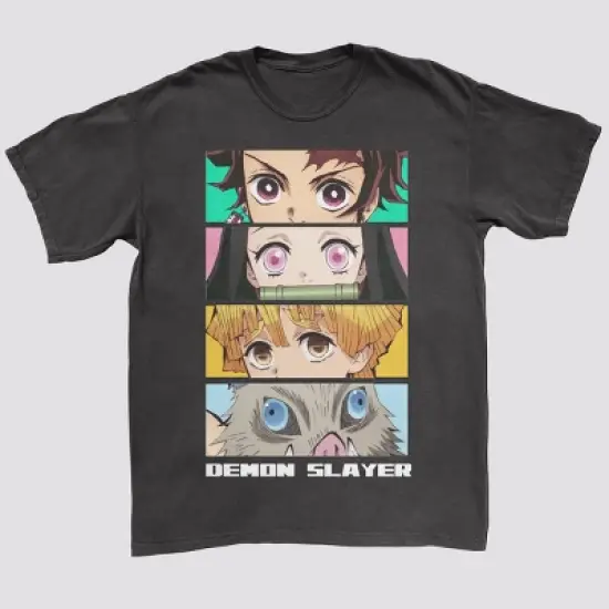 Men's Demon Slayer Short Sleeve Graphic T-Shirt - Black image {3}