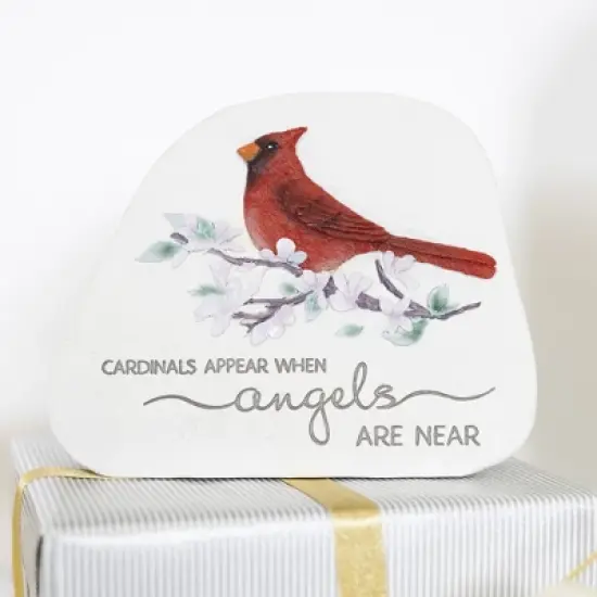 Pavilion Gift Company - Cardinals Appear - 5.5" Standing Memorial Stone - Stepping Stones and Pathways image {3}
