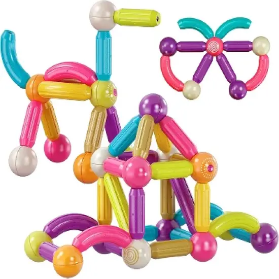 Contixo ST2 -Kids Toy Magnetic Stix Stick -68 PCS 3D Building Blocks STEM Construction image {4}