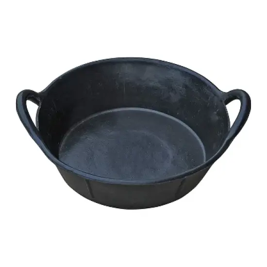 Little Giant DF3D 3 Gallon Durable and Versatile Plastic Flat Farm Livestock and Pet Ranch Home Feed and Water Utility Pan, Black image {1}