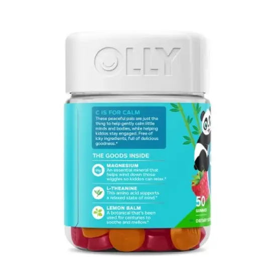 OLLY Kids Chillax Supplement Gummies with Magnesium, L-Theanine & Lemon Balm - Sunny Sherbet - 50ct image {4}